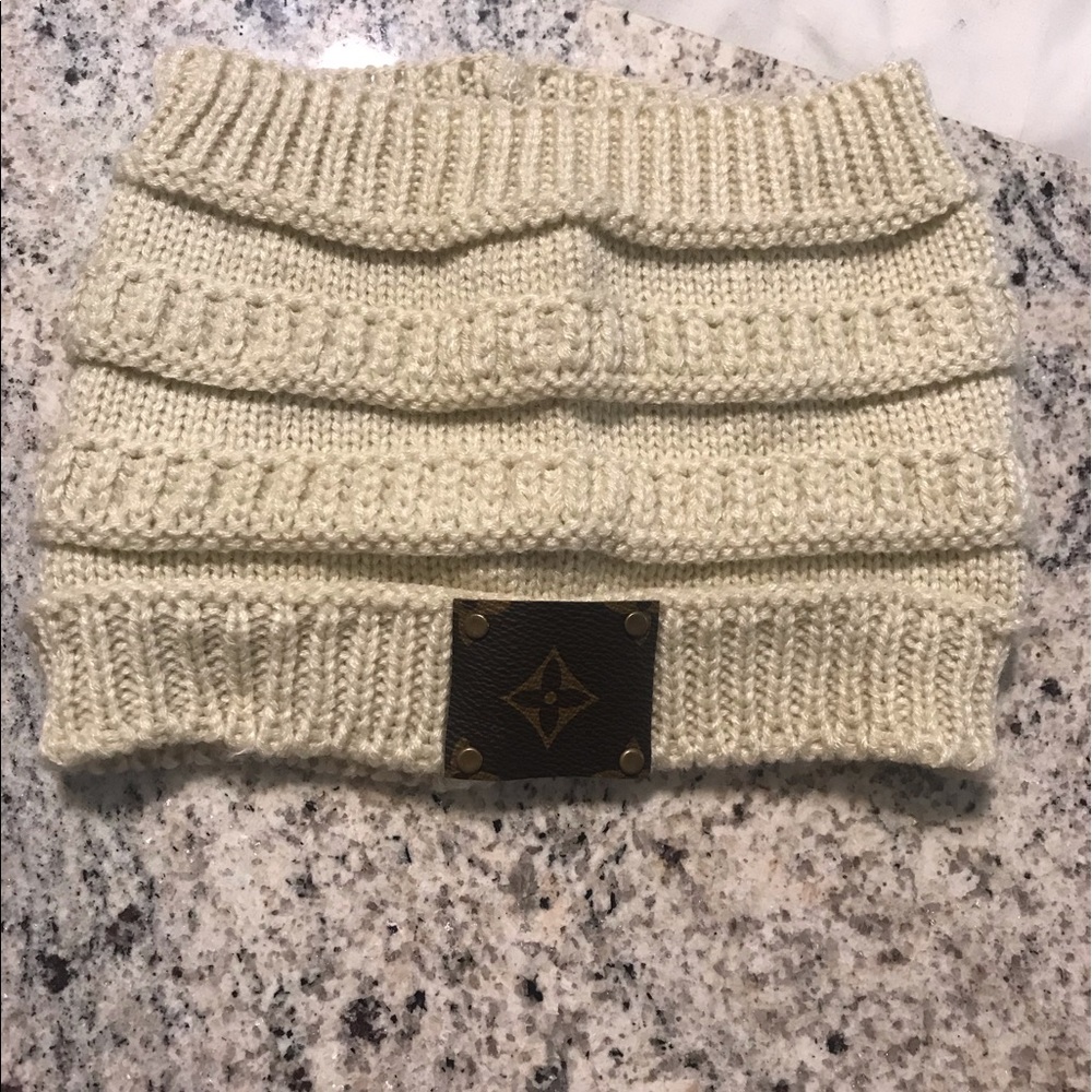 New ponytail/messy bun upcycled hat